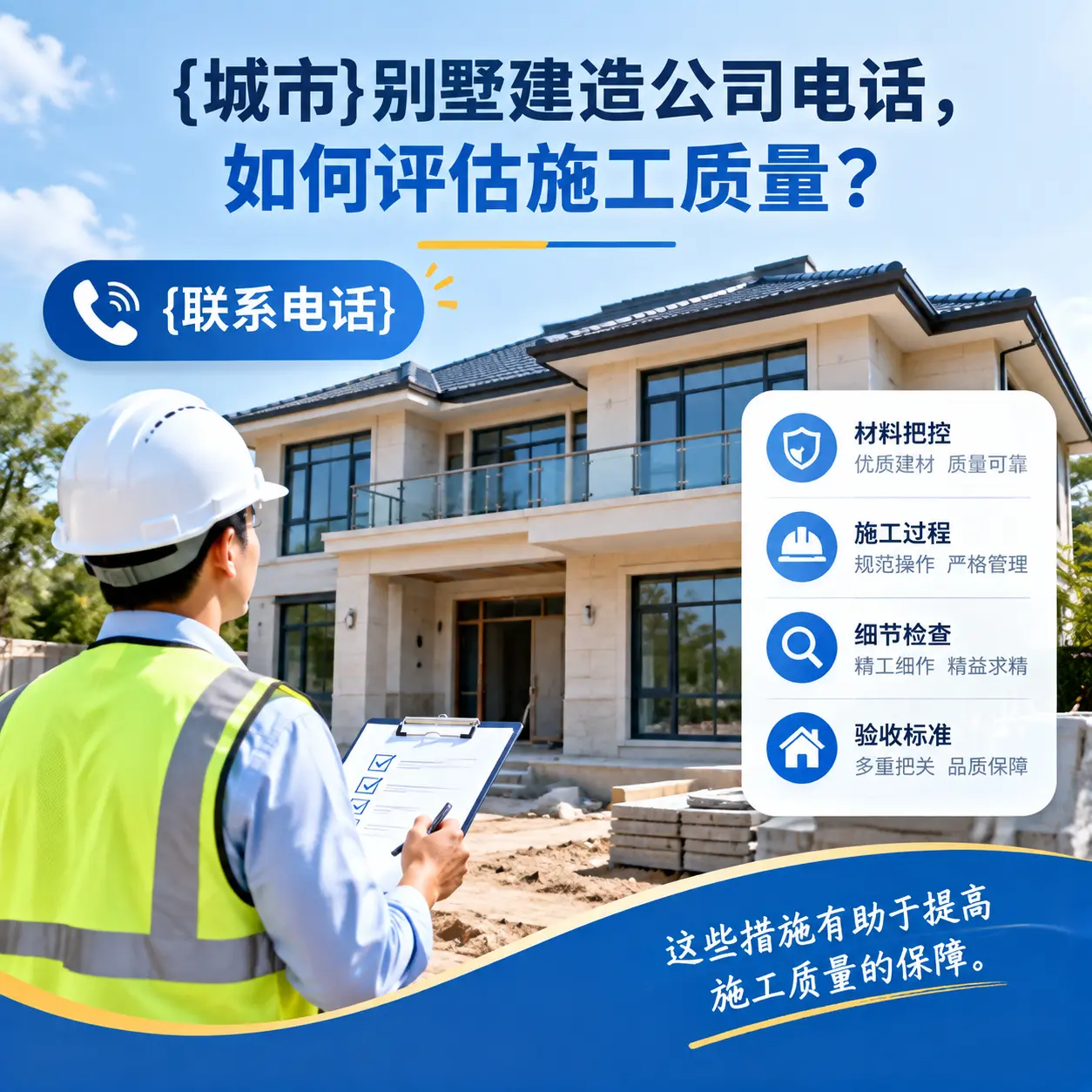 赫章别墅建造公司电话,如何评估施工质量?