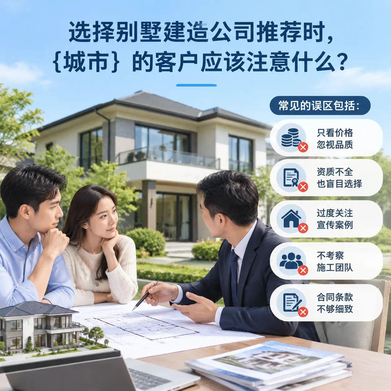 选择别墅建造公司推荐时，赫章 的客户应该注意什么？